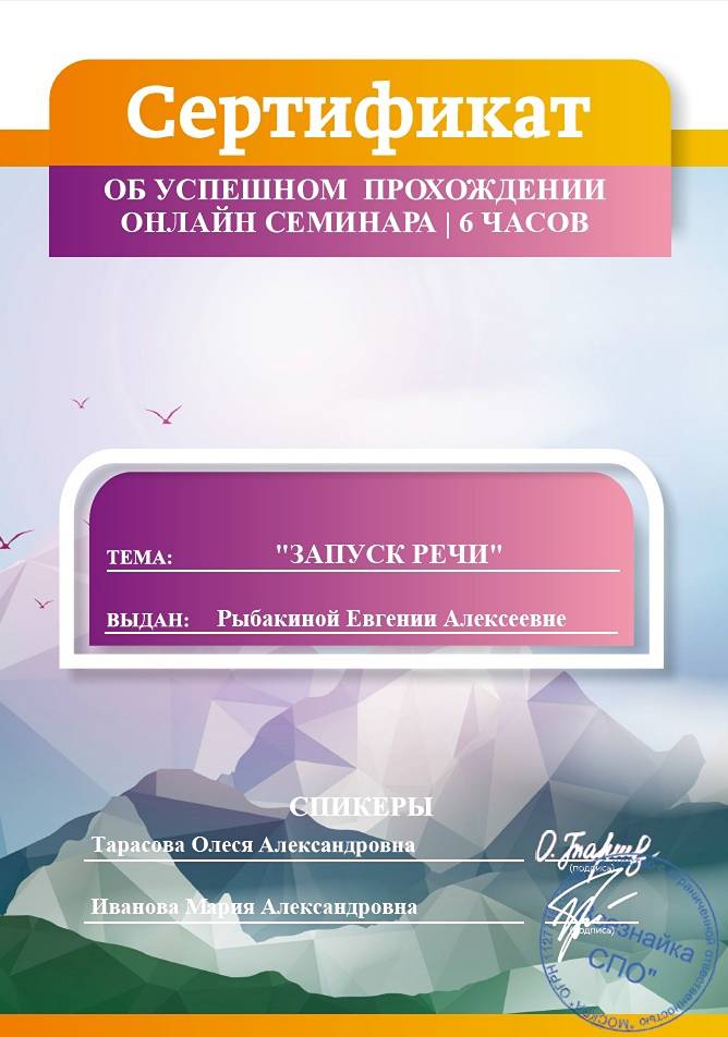 Сертификат 2